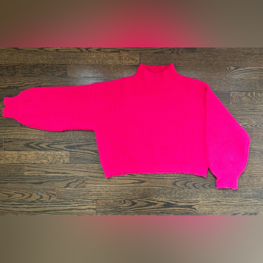 Hot pink knit sweater - S